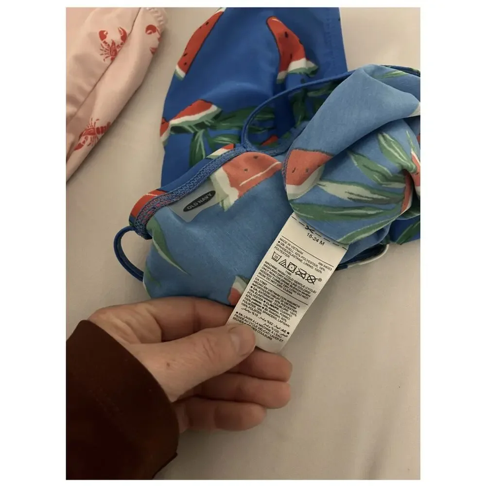 Old Navy Lobster And Watermelon One Piece Bathing Suit 18-24m